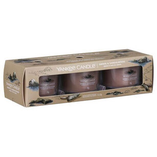 Amber & Sandalwood - Yankee Candle - mini świece zapachowe 3 pack