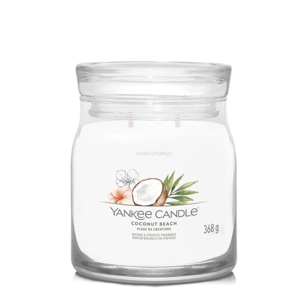 Coconut Beach - Yankee Candle Signature - średnia świeca z dwoma knotami - nowość 2022