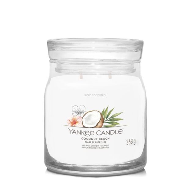 Coconut Beach - Yankee Candle Signature - średnia świeca z dwoma knotami 