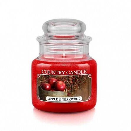 Country Candle - Apple & Teakwood -mała świeca zapachowa (104g) 