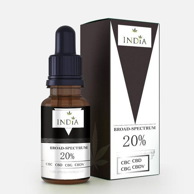 Broad Spectrum 20% - India Cosmetics - olej konopny 10ml