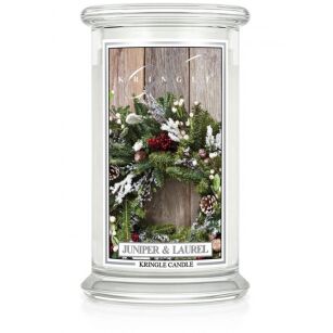 Juniper & Laurel - Kringle Candle - duża świeca z dwoma knotami (624g)