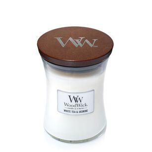 White Tea & Jasmine -  WoodWick - średnia świeca zapachowa