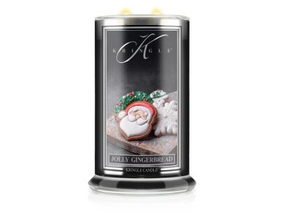 Jolly Ginger - Kringle Candle - duża świeca z dwoma knotami o zapachu piernika - seria Reserve