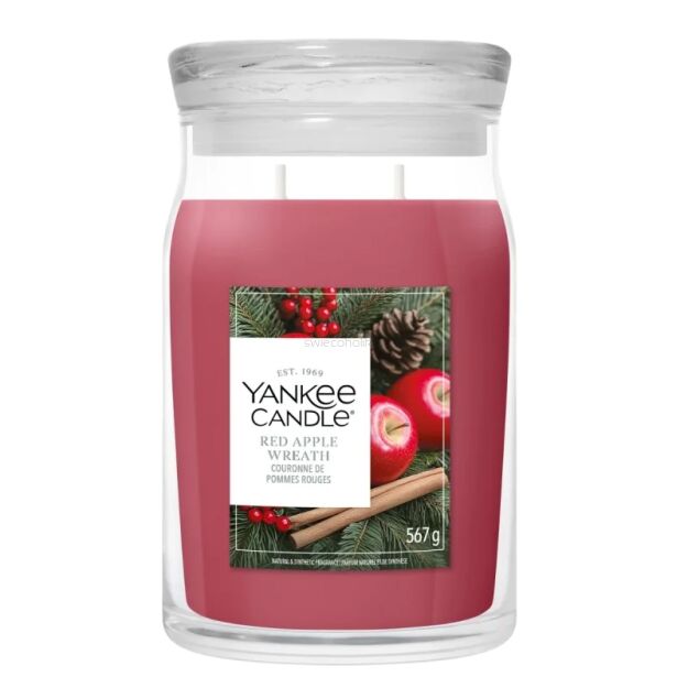 Yankee Candle Red Apple Wreath - duża świeca zapachowa 567 g