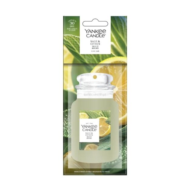 Yankee Candle Sage & Citrus Car Jar zapach do samochodu zawieszka