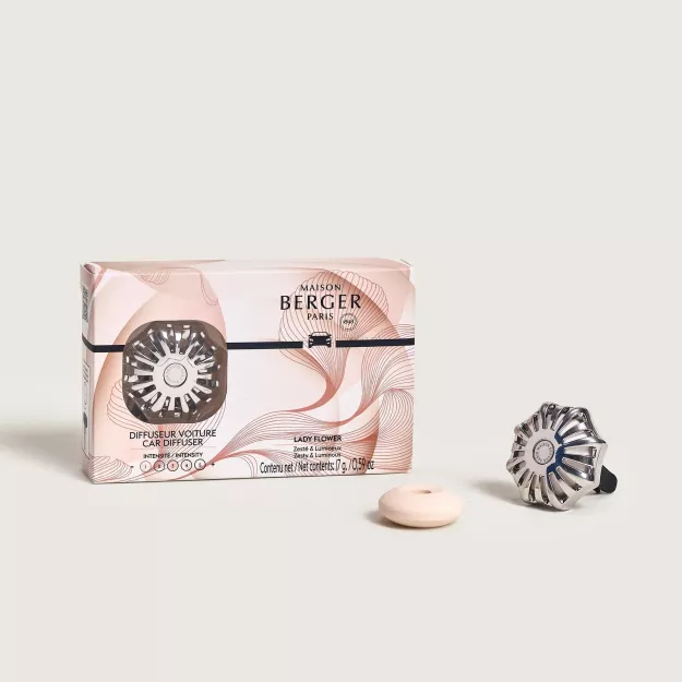Maison Berger Paris - Corali Silver – dyfuzor zapach samochodowy z wkładem Lady Flower