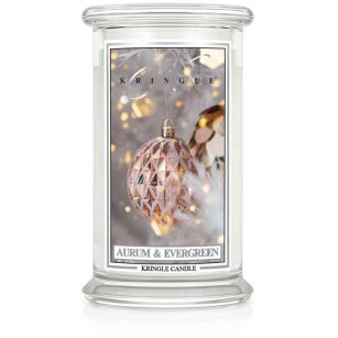 Aurum & Evergreen - Kringle Candle - duża świeca z dwoma knotami (624g)