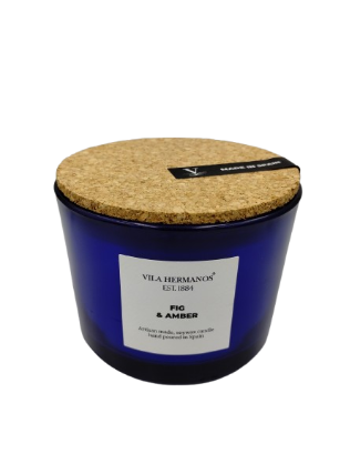 Fig & Amber - Vila Hermanos -  świeca zapachowa 350g - seria Apothecary Cobalt Blue