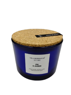 Fig & Amber - Vila Hermanos -  świeca zapachowa 350g - seria Apothecary Cobalt Blue