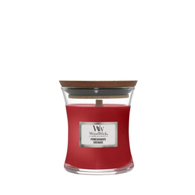 WoodWick - Pomegranate - mała świeca zapachowa z drewnianym knotem