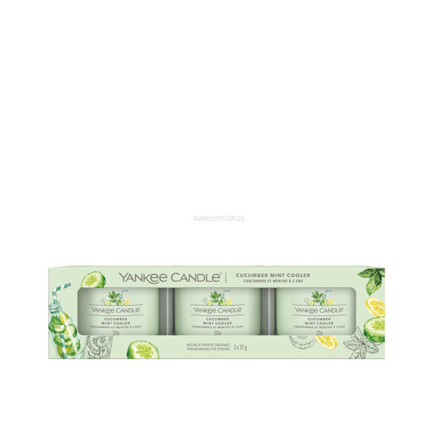 Cucumber Mint Cooler - Yankee Candle Signature - świeca mini 3 pack 