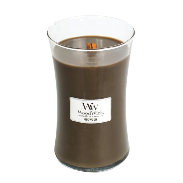 Oudwood WoodWick - Duża Świeca