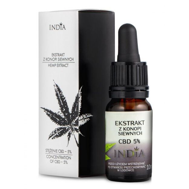 CBD 5% (ekstrakt) - India Cosmetics - olej konopny 10ml