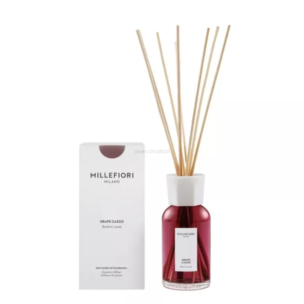 Millefiori Grape Cassis 250 ml – dyfuzor zapachowy z patyczkami