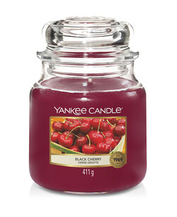 Black Cherry Yankee Candle - Średnia świeca zapachowa