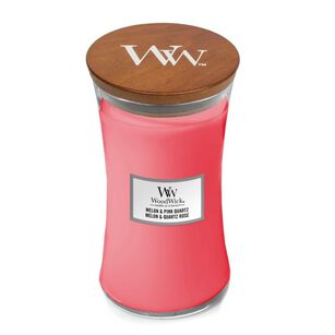 Melon & Pink Quartz - WoodWick - duża świeca zapachowa z drewnianym knotem