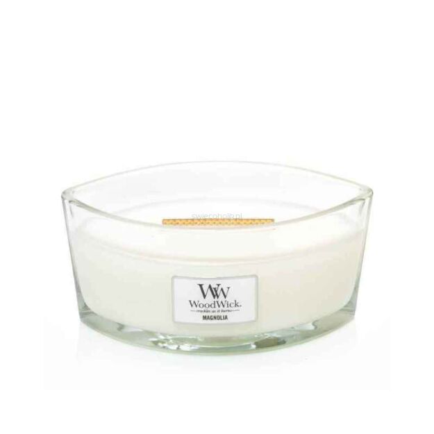 Magnolia - Woodwick Hearthwick - świeca zapachowa z drewnianym knotem