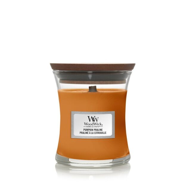 Pumpkin Praline - Woodwick - mała świeca z drewnianym knotem - nowość 2022