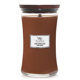 Stone Washed Suede - duża świeca  WoodWick nowość 2020