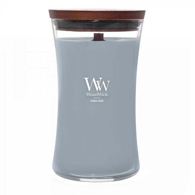 Terra Haze - Woodwick - duża świeca zapachowa z drewnianym knotem 