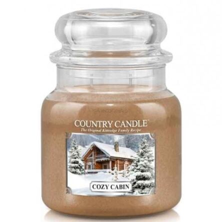 Country Candle - Cozy Cabin - średnia świeca (453g) 2 knoty