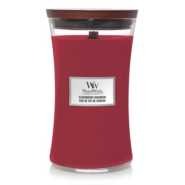 Elderberry Bourbon - WoodWick - duża świeca zapachowa z drewnianym knotem - nowość 2021