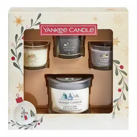 Zestaw prezentowy - Snow Globe Wonderland - Yankee Candle - 3 x świeca mini + tumbler