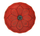 Żeliwna podstawka na kadzidełka Iwachu Lotos czerwona - 2