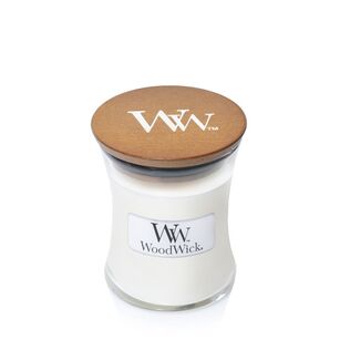 Linen - Woodwick mała świeca zapachowa z drewnianym knotem
