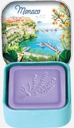 Mydło prowansalskie Lawenda (Lavande) w metalowej mydelniczce 25 g - Monaco | Esprit Provence