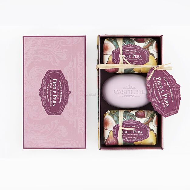 Castelbel Fig & Pear - zestaw luksusowych mydeł 3x150g 