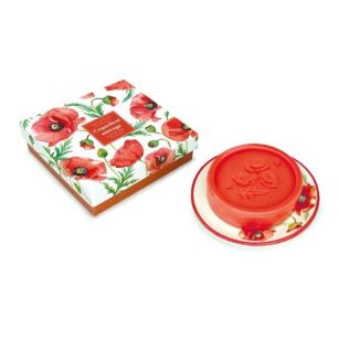 Zestaw prezentowy Mak (Coquelicot) - mydło 100 g w mydelniczce | Esprit Provence