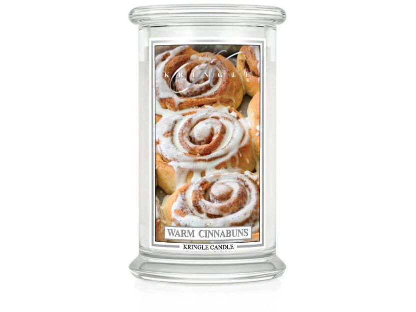 Kringle Candle Warm Cinnabuns - duża świeca zapachowa 624 g 2 knoty