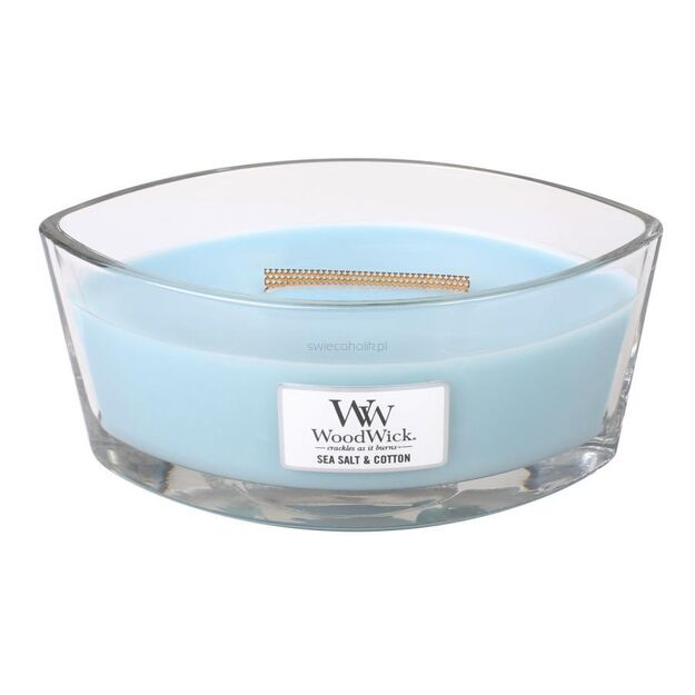świeca Woodwick Hearthwick - Sea Salt & Cotton