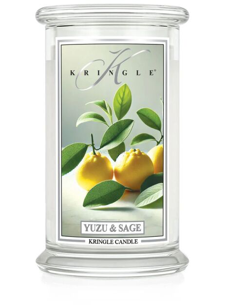 Yuzu & Sage - Kringle Candle - duża świeca z dwoma knotami (624g)