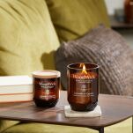 Lavender & Cypress - WoodWick - średnia świeca zapachowa z drewnianym knotem - ReNew Collection - 5