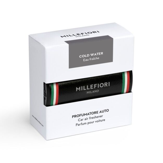Millefiori Milano Cold Water – odświeżacz do samochodu Car Icon, baza z wkładem
