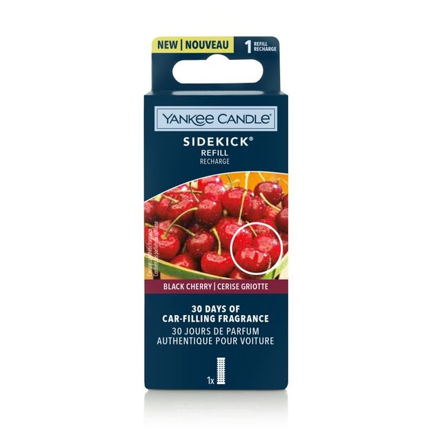 Black Cherry - Yankee Candle - odświeżacz do auta sidekick - uzupełniacz