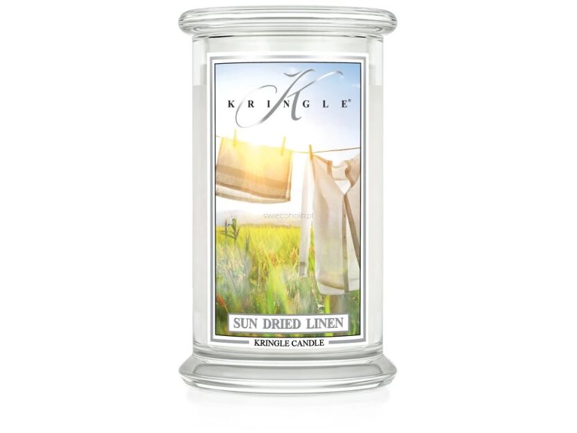 Kringle Candle Sun Dried Linen - duża świeca zapachowa 624 g 2 knoty