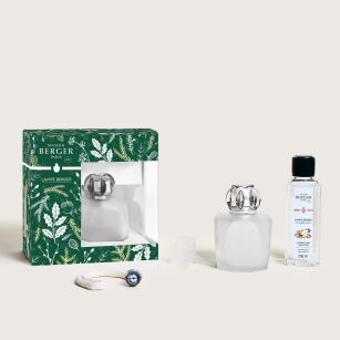 Maison Berger Paris Magical Givrée - zestaw lampa katalityczna biała szroniona + Amber Powder 250 ml