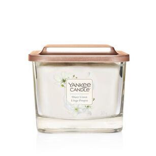 Sheer Linen Yankee Candle średnia kwadratowa świeca Elevation z trzema knotami