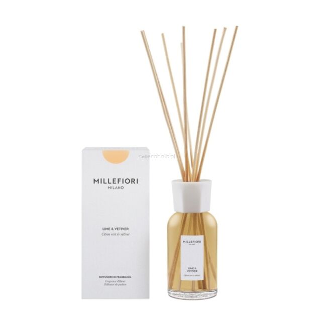 Lime & Vetiver - Millefiori Milano - dyfuzor pałeczki zapachowe 250 ml