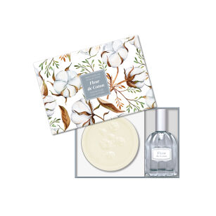 Zestaw prezentowy Bawełna (Fleur de Coton) - mydło 100 g + woda toaletowa 25 ml | Esprit Provence