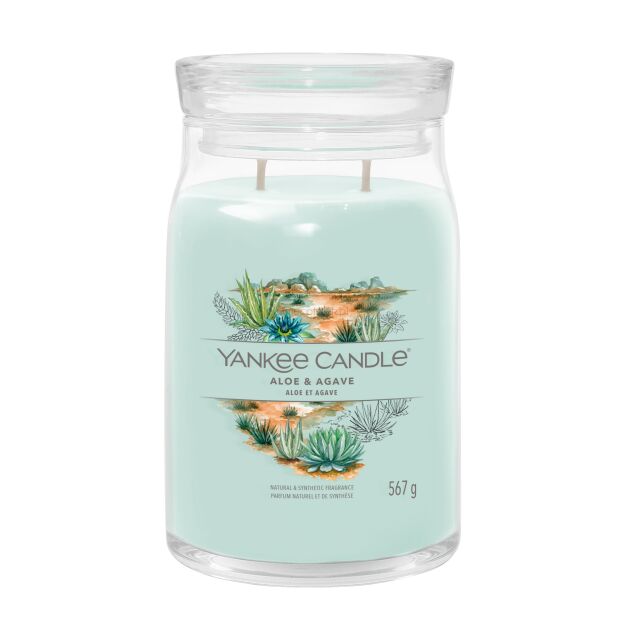 Aloe & Agave - Yankee Candle Signature - duża świeca z dwoma knotami