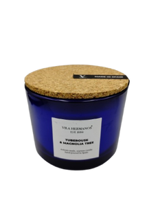 Tuberose & Magnolia Tree- Vila Hermanos - świeca zapachowa 350g - seria Apothecary Cobalt Blue