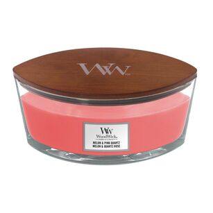 Melon & Pink Quartz - WoodWick - świeca elipsa z drewnianym knotem