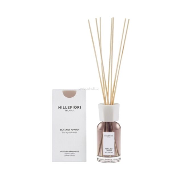 Millefiori Milano Silk & Rice Powder - dyfuzor zapachowy z patyczkami 100 ml