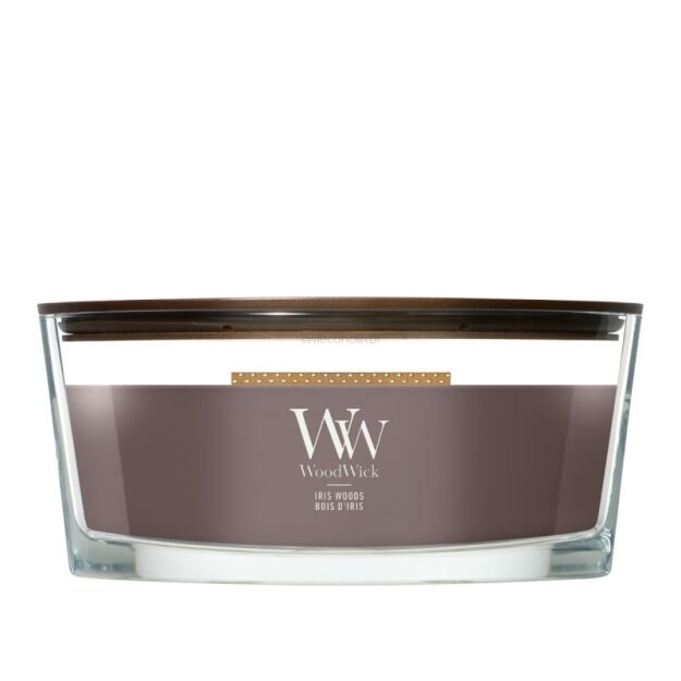WoodWick Iris Woods - świeca zapachowa elipsa 453g