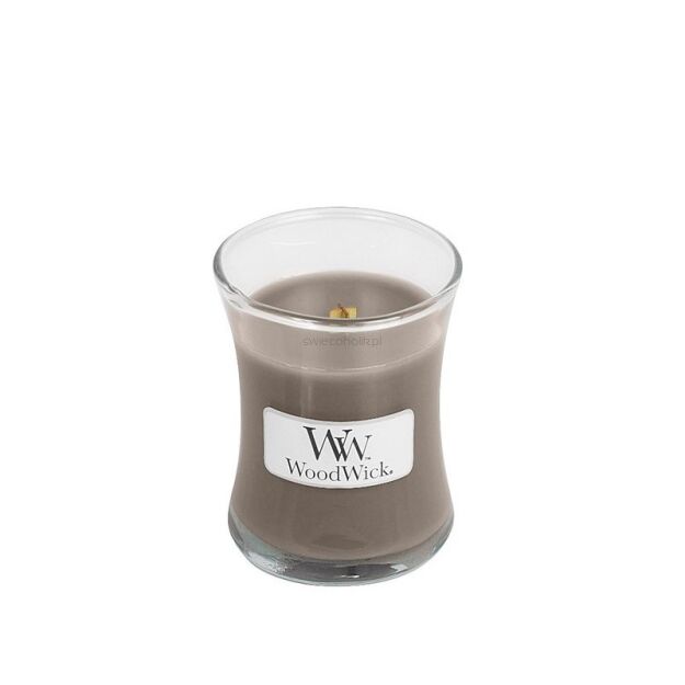  WoodWick - Oudwood - mała świeca zapachowa z drewnianym knotem